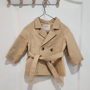Stylish Tan Kids Trench Coat